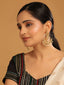 22K Gold Plated Kundan Studded Contemporary Shaped Pearl Drop Chandbalis