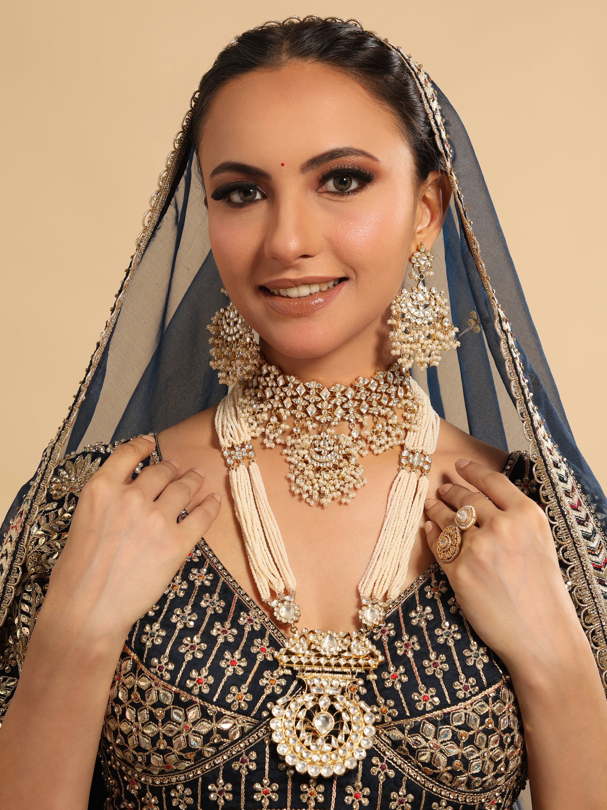 22K Gold Plated Grandiose Bridal Necklace Set