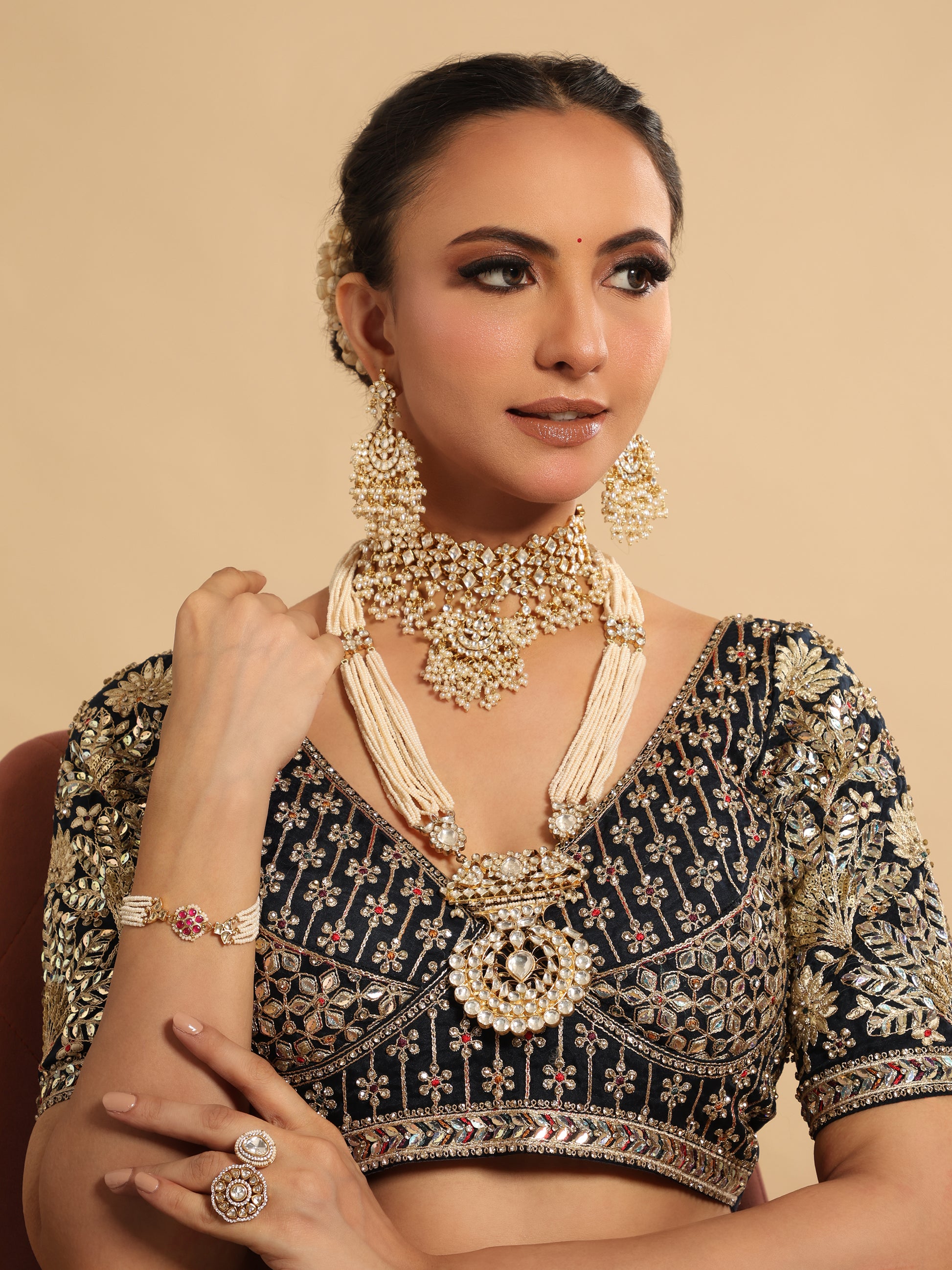 22K Gold Plated Grandiose Bridal Necklace Set