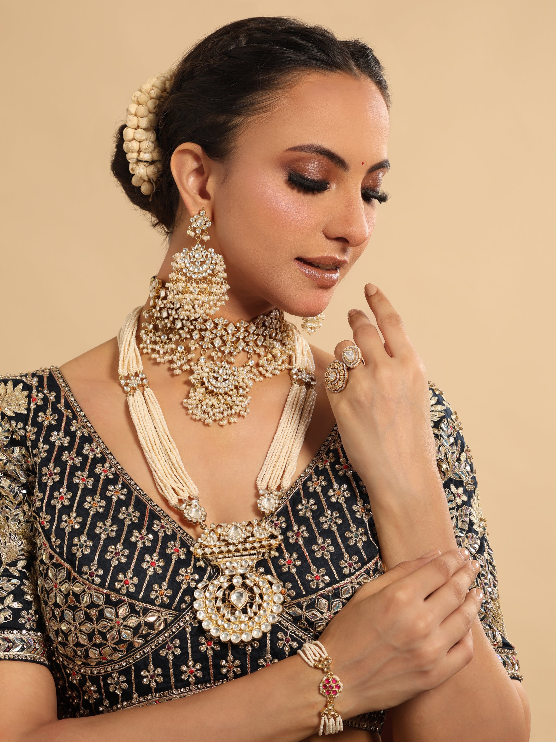22K Gold Plated Grandiose Bridal Necklace Set