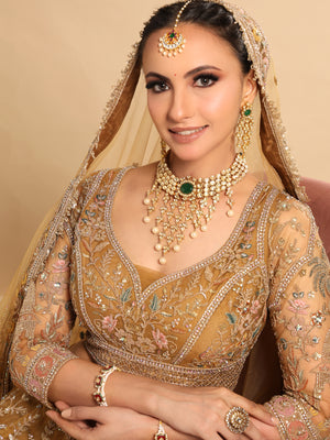 22K Gold Plated Divine Flora Bridal Necklace Set