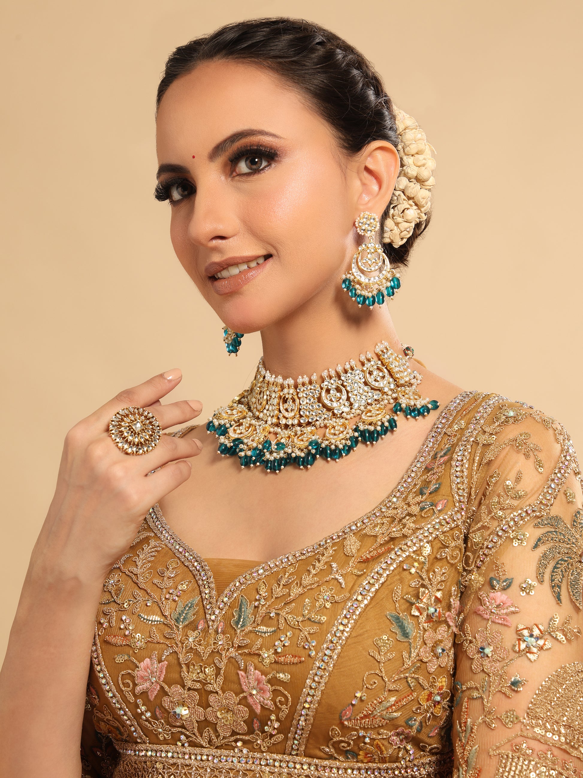 22K Gold Plated Mayirah Bridal Necklace Set