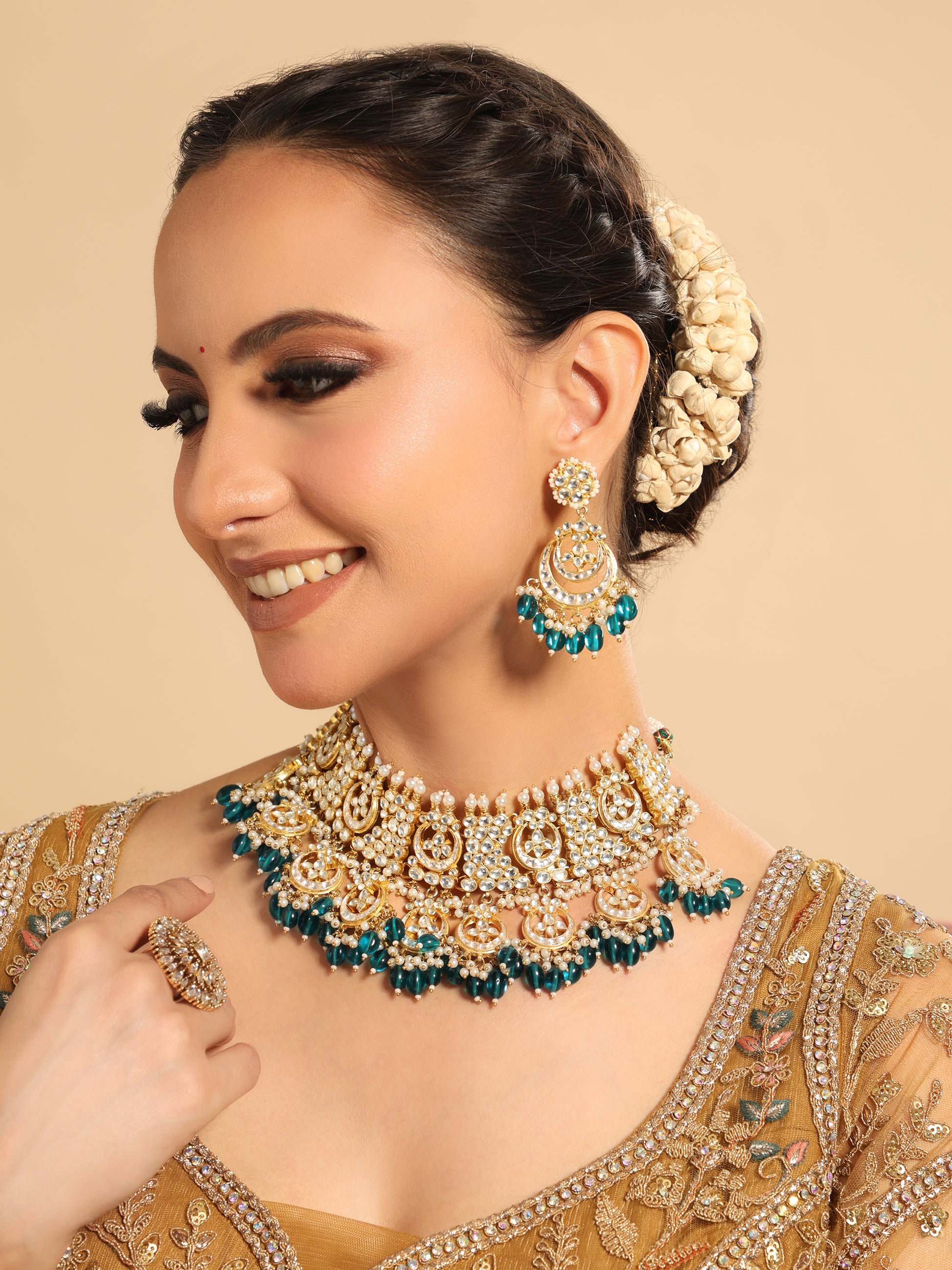 22K Gold Plated Mayirah Bridal Necklace Set