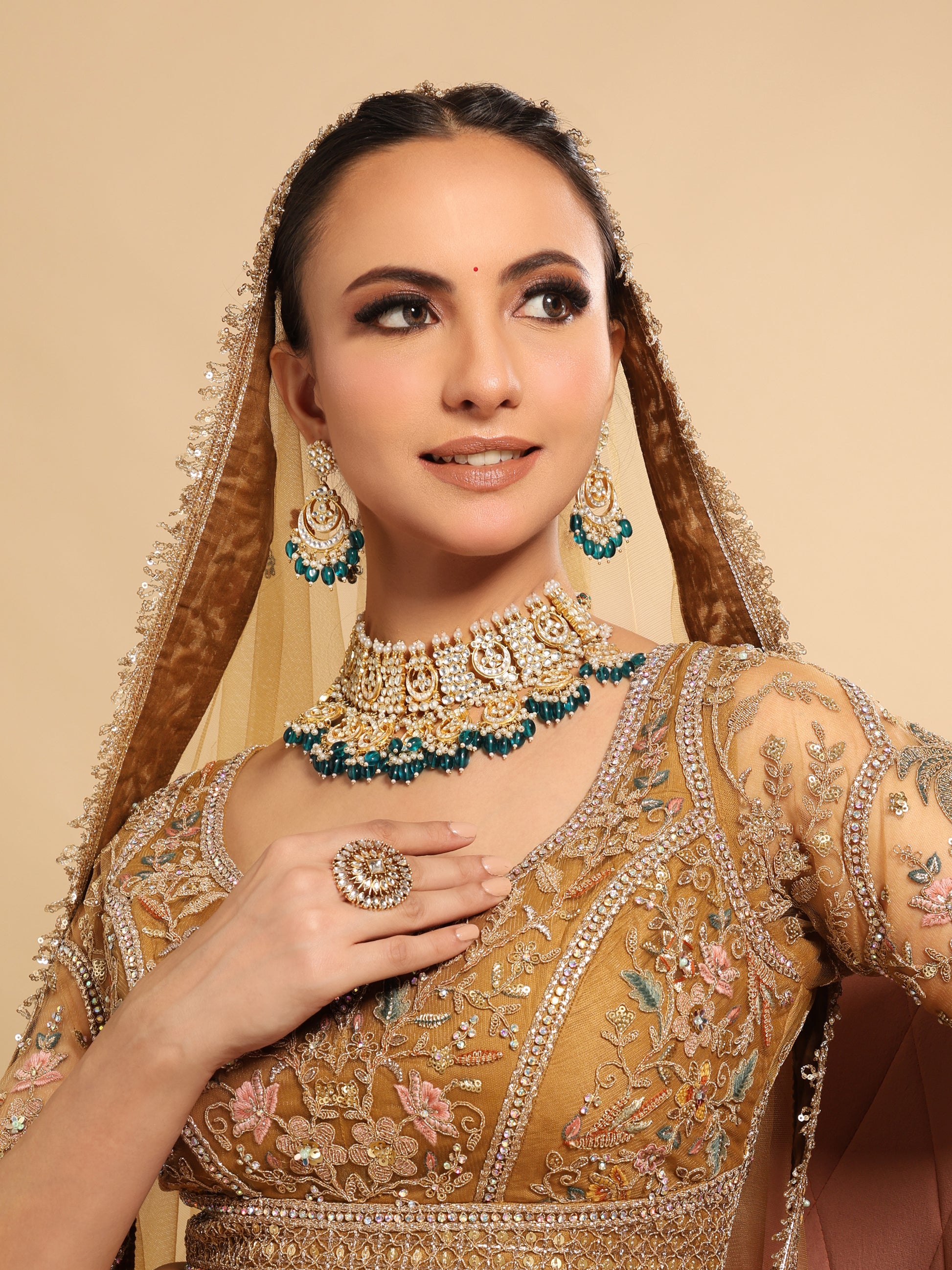 22K Gold Plated Mayirah Bridal Necklace Set