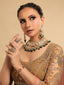 22K Gold Plated Emerald Aura Bridal Necklace Set