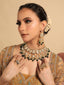 22K Gold Plated Emerald Aura Bridal Necklace Set