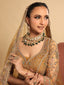 22K Gold Plated Emerald Aura Bridal Necklace Set
