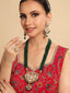 22K Gold Plated Emerald Dusk Bridal Necklace Set