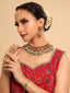 22K Gold Plated Royal Ruby Garden Bridal Necklace Set