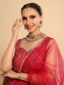 22K Gold Plated Royal Ruby Garden Bridal Necklace Set