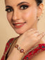 22K Gold Plated Ruby Rosette Kundan Bracelet