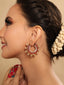 Kanika Floral Red Hoop Earrings