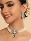 22K Gold Plated Mystic Pearl Charm Choker Necklace Set