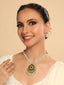 22K Gold Plated Ziva Bloom Green Beaded Necklace