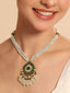 22K Gold Plated Ziva Bloom Green Beaded Necklace
