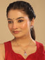 American Diamond Ruby Roseatte Pendant Set