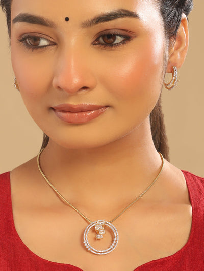 American Diamond Stellar Grace Pendant Set Without Chain