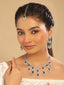 Rhodium Plated Elysian Emerald Necklace Set