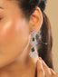 Rhodium Plated Elysian Emerald Necklace Set