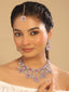 Rhodium Plated Pink Whisper Necklace Set