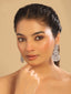 Rhodium Plated Verdant Veil Dangler Earrings