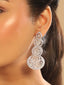 Rhodium Plated Verdant Veil Dangler Earrings