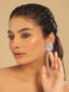 Rhodium Plated Rose Grace Stud Earrings