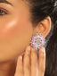 Rhodium Plated Rose Grace Stud Earrings