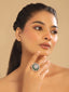 Rhodium Plated Emerald Spark Adjustable Ring