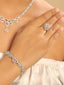 Rhodium Plated Mint Charm Necklace Set