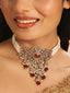 Kundan Allure Ruby Stone Pearl Choker Necklace