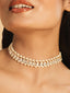 22K Gold Plated Kundan Refined Sleek Choker Necklace