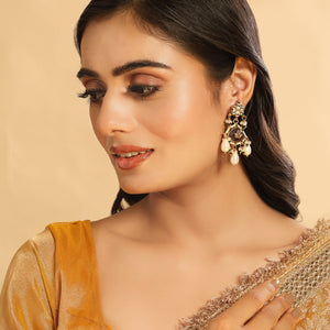 22K Gold Plated Ruby Grace Maang Tikka & Earrings Set