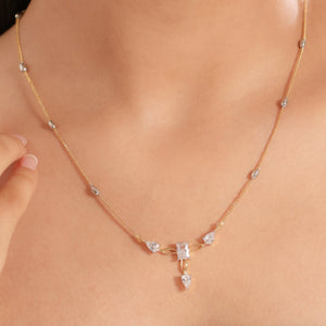 American Diamond Blissful Minimal Necklace Set