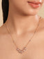American Diamond Sunkissed Pearl Bloom Minimal Necklace Set