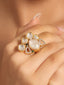 American Diamond Aurora Baroque Pearl Adjustable Ring