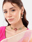 22K Gold Plated Radiant Rose Stone Kundan Necklace