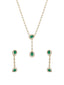 Nuyug Emerald Lariat Necklace Set