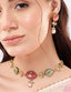 22K Gold Plated Radiant Rose Stone Kundan Necklace
