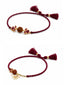 Nuyug Divine Red Kundan Rudraksha Rakhi Hamper