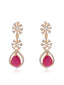 Crimson Bloom American Diamond Necklace Set
