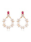 American Diamond Ruby Bloom Necklace Set