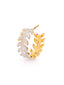 American Diamond Leaf Vine Hoop Earrings