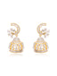 Crescent American Diamond Jhumka Earrings
