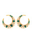 Emerald Crescent Hoops