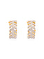 American Diamond Leaf Vine Hoop Earrings
