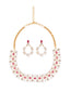 American Diamond Ruby Bloom Necklace Set