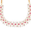 American Diamond Ruby Bloom Necklace Set