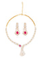 American Diamond Velora Crimson Vine Necklace Set