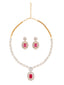 Ruby Glow American Diamond Necklace Set